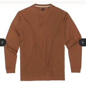 LEFT COAST TEE  ICONIC M18 LS CREWNECK  Mens XL Pima Cotton Peru Made Brick